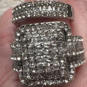 Woman's new silver filled wedding rings set of 2 Size 8